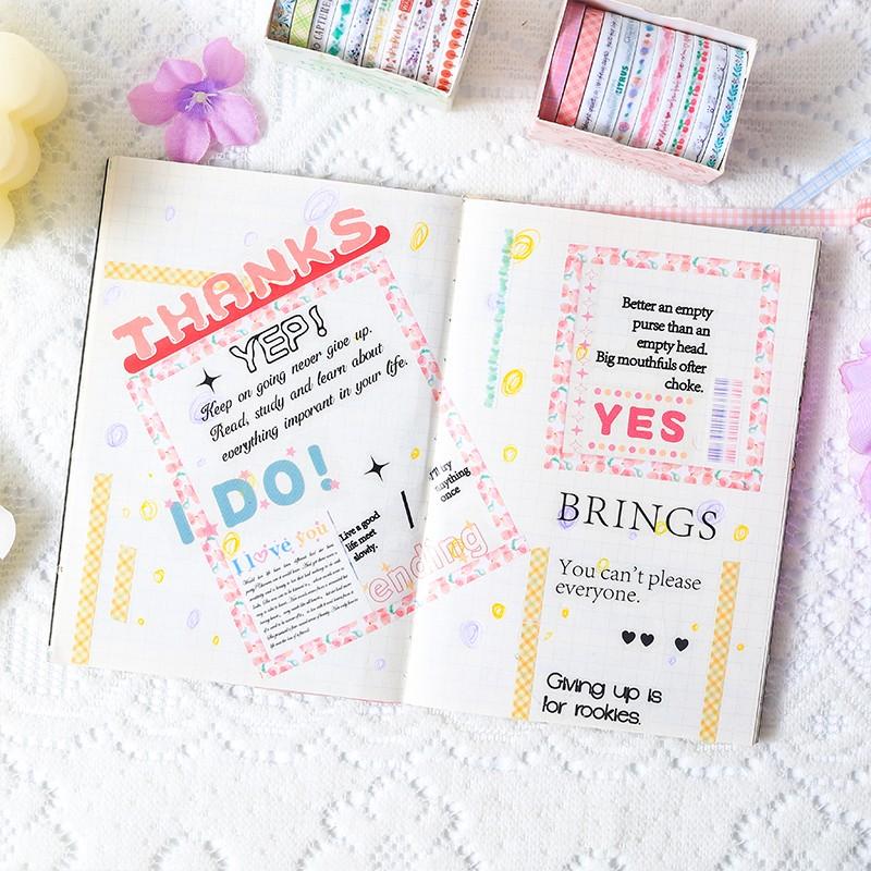 10 Rolls/box Washi Tape, Soft Color Scrapbooking Material, Decorative Log Book Computer Card Gift Stickers, Perfect for Holidays and Birthdays