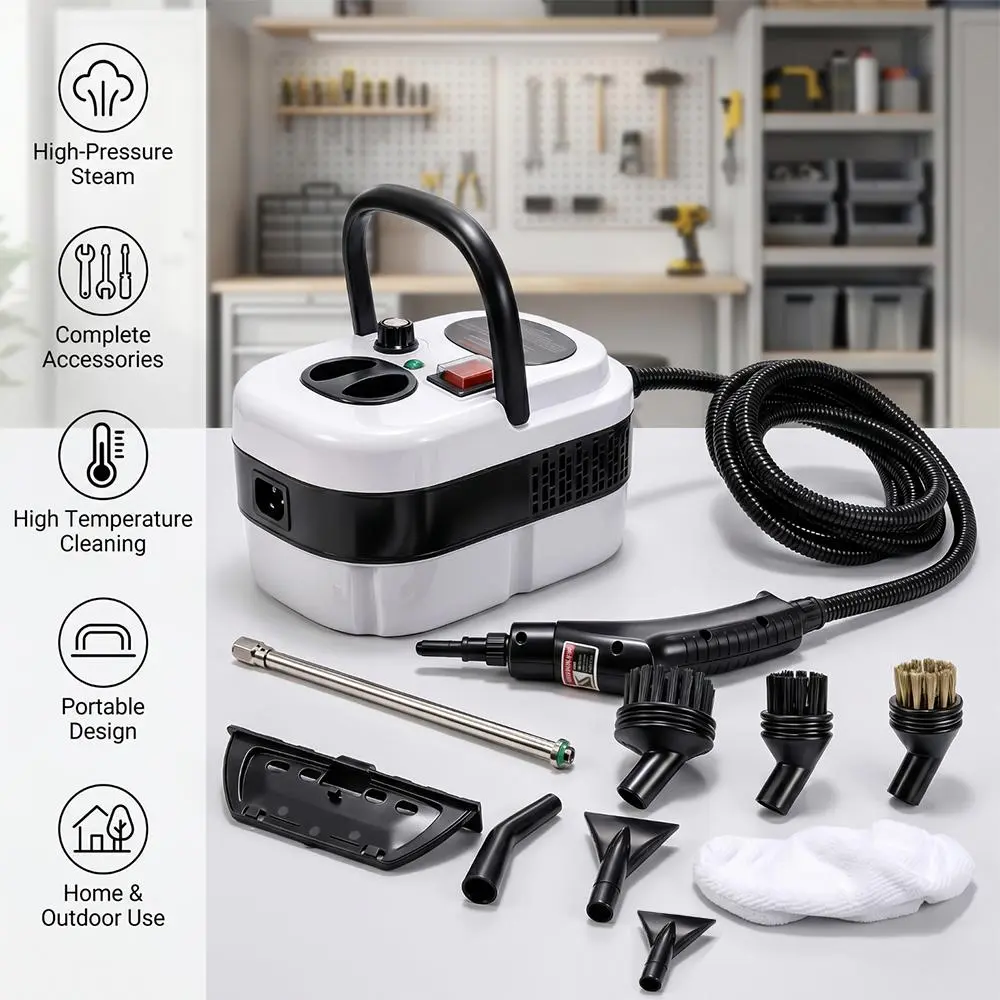 【BackToSchool】2500W Multi-Purpose Portable Steam Cleaner - High-Temp Plastic Body Power Tool for Home Tile, Grout Surfaces - Car Detailing, Father's Day Gift, High-Temp Steam, Tile Cleaning, Tools And Gadgets