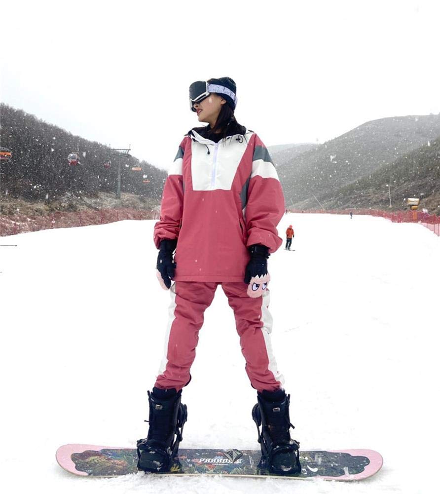 YEEFINE Women's Waterproof Ski Jackets Pants Set, Men Windproof Ski Suit Set, Adult Slim Hooded Raincoat Jacket for Hiking & Winter Activities