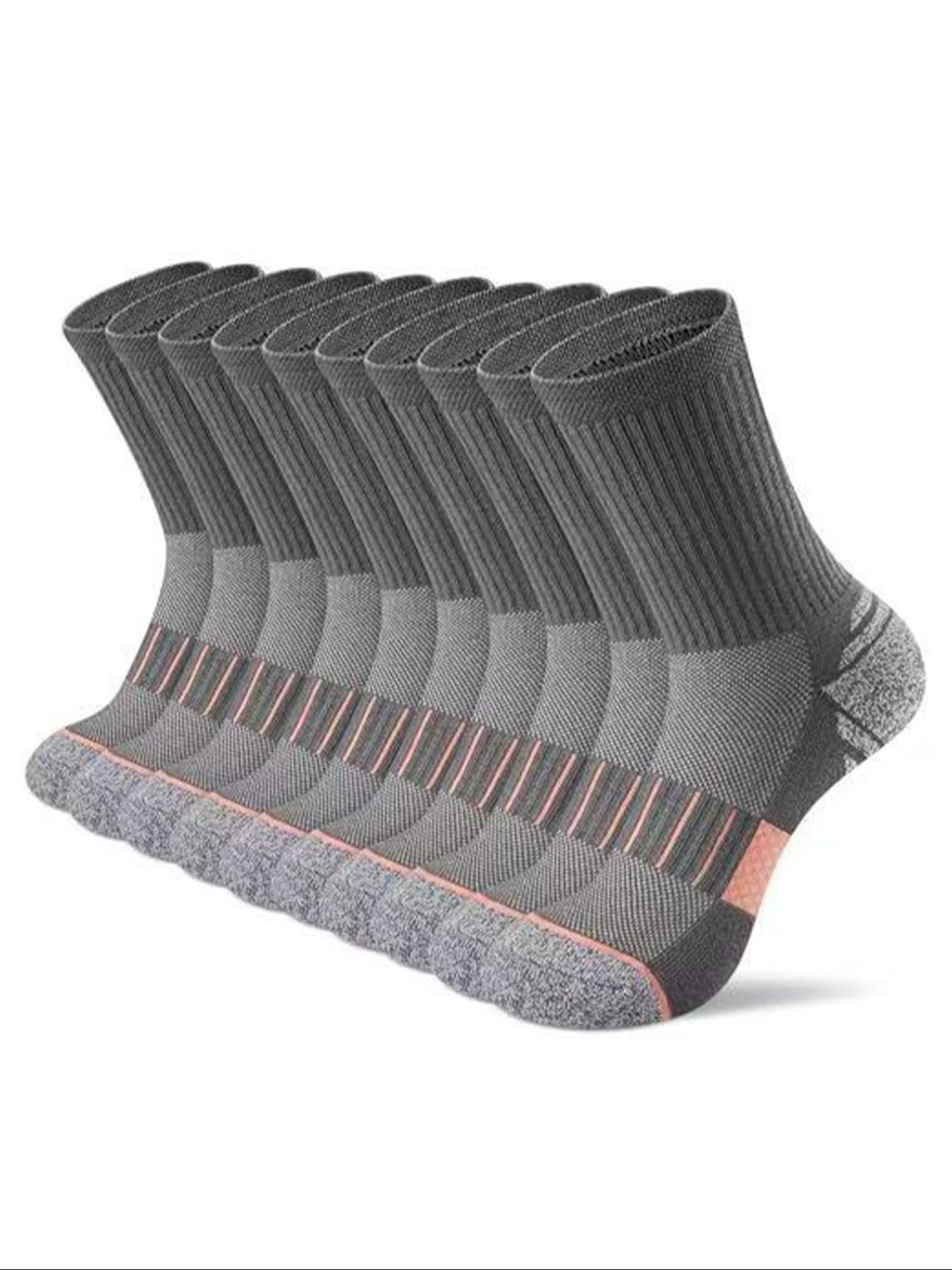 Men's Sporty Crew Socks, Colorblock Design, Breathable & Moisture-Wicking, Soft Comfort, Ideal for All Seasons, Marathon Running, Basketball, Soccer