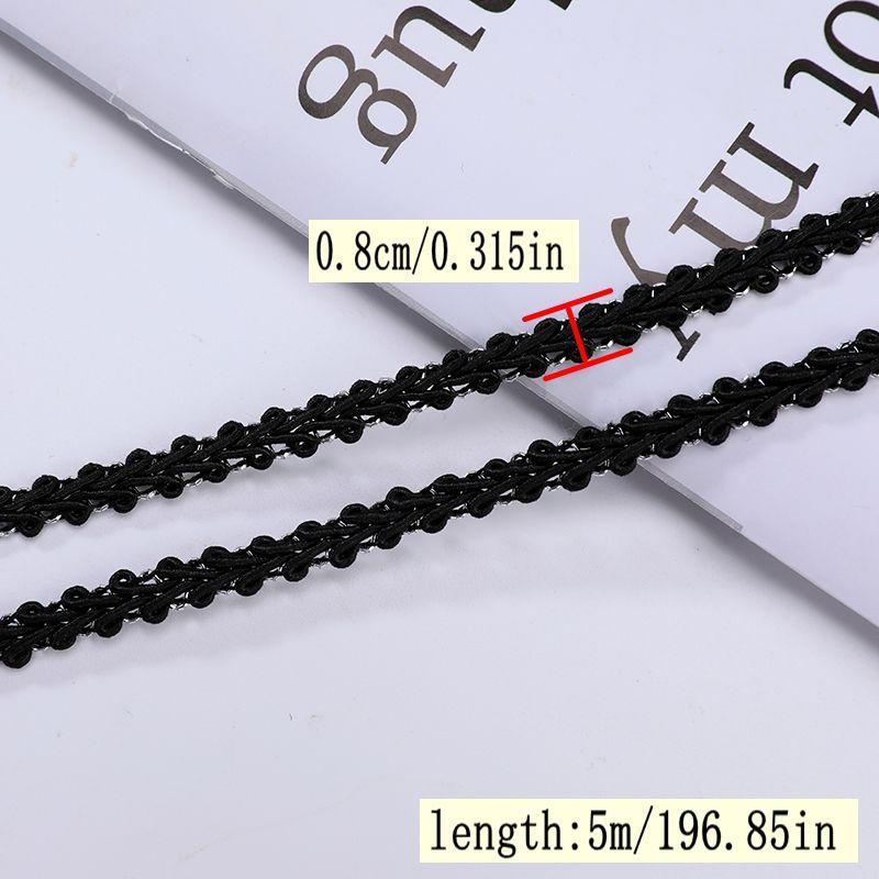 5meters/196.85in New Fashion Lingerie Lace Trim, Elegant Headwear Accessory, 0.8cm Spider Band with Floral Edge, Perfect for Dresses
