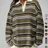 【Black Friday】Vintage Striped Collared Top, Casual Loose Fit, Daily Commute & Dating, Comfortable and Stylish, Perfect for Everyday Wear