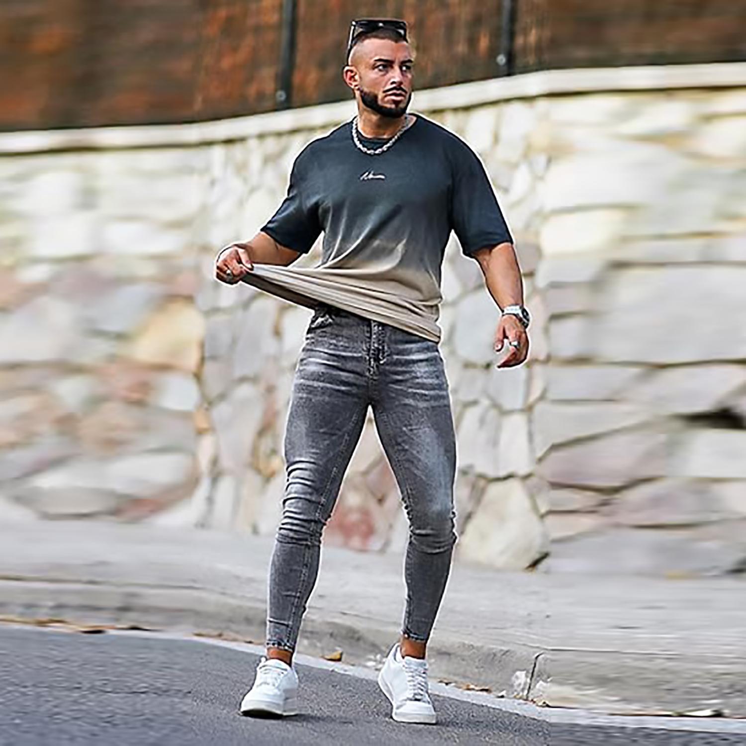 GINGTTO Men's Skinny Jeans Stretch Slim Fit Denim Pants