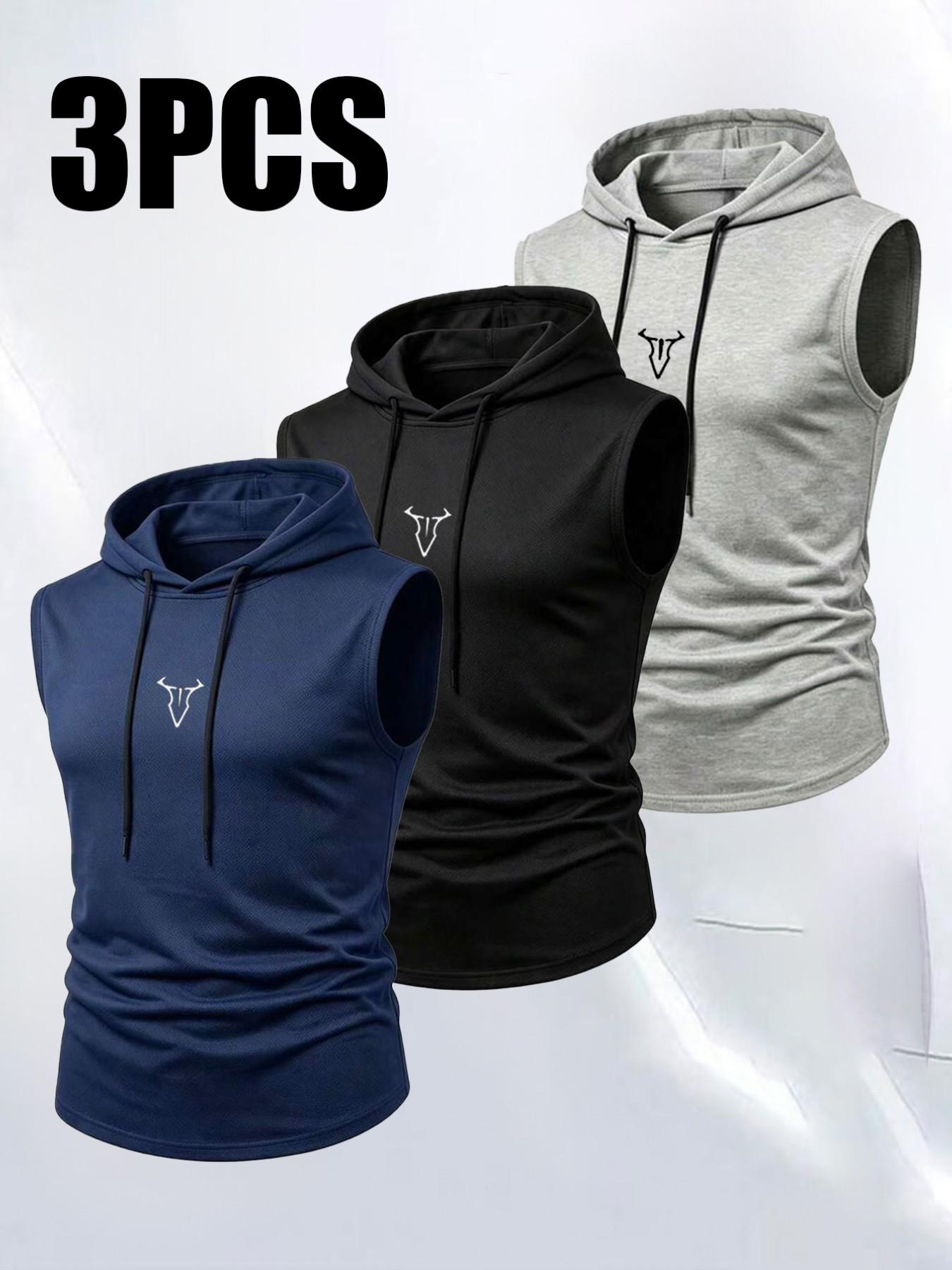 Men's Summer Lightweight Sports Running Fitness Tank Top, Fashion Casual Outdoor Hooded Vest, Comfortable and Stylish Activewear, Casual Gym Vests, Runners Vest