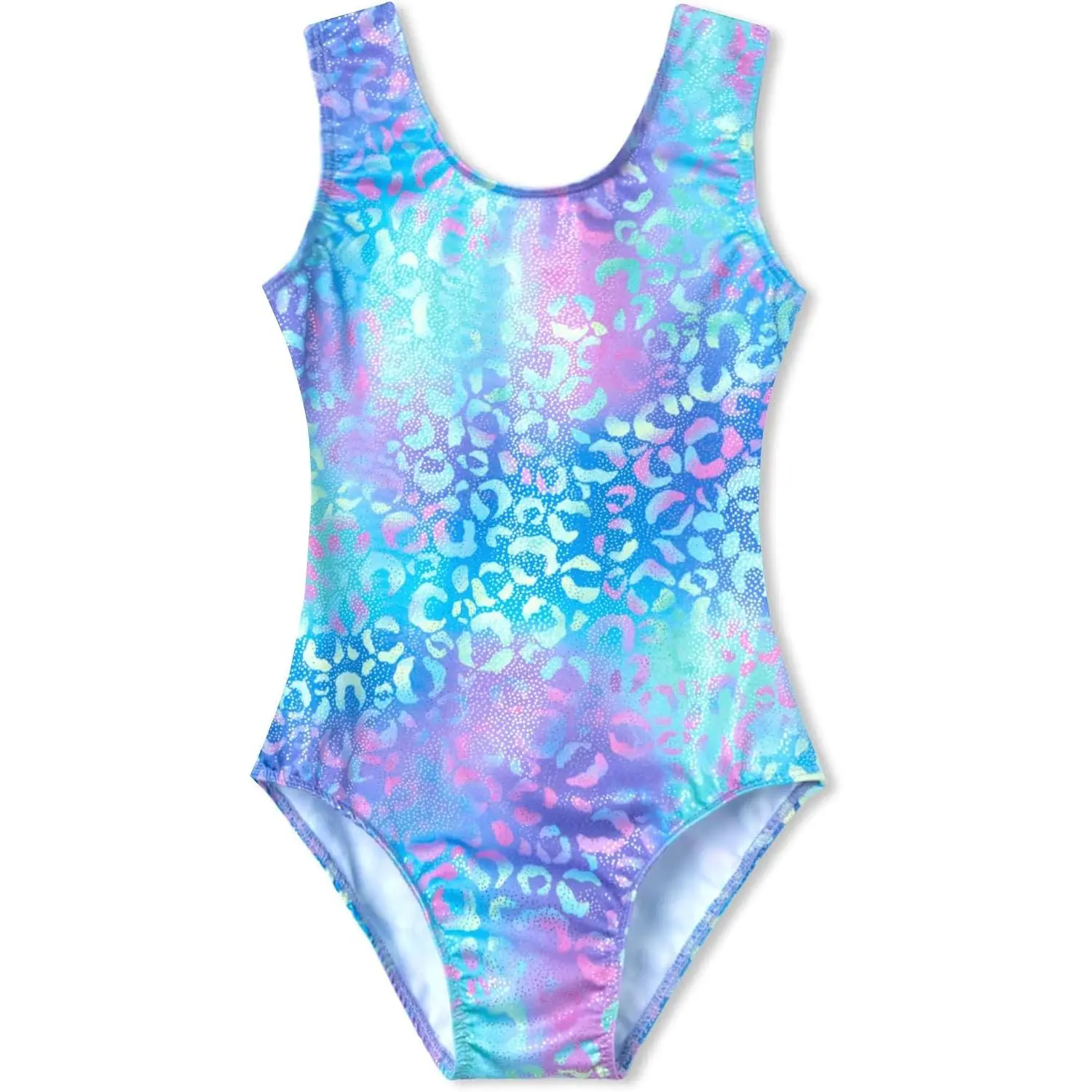 Girls Sparkly One Piece Gymnastics Leotards Tumbling Outfits Stretchy Breathable SleevelessGift