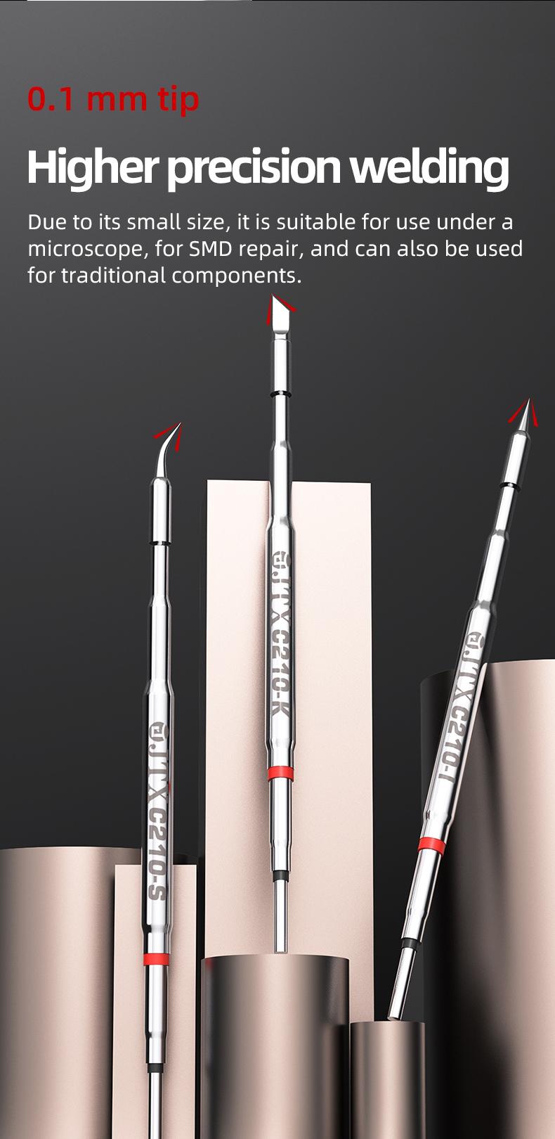 JTX C210 Soldering Iron Tips C210-I-IS-K 3in1 Kits for T210 Handle Mobile Phones Soldering Station Welding Tip Tools Set