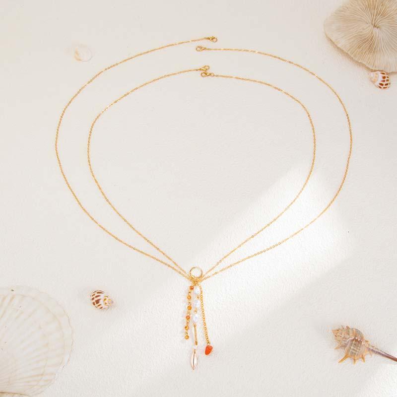 Sexy Metal Pearl Shell Pendant Chest Chain for Women Girls Fashion Gold Color Sun Multilayer Tassel Body Chain Bikini Jewelry