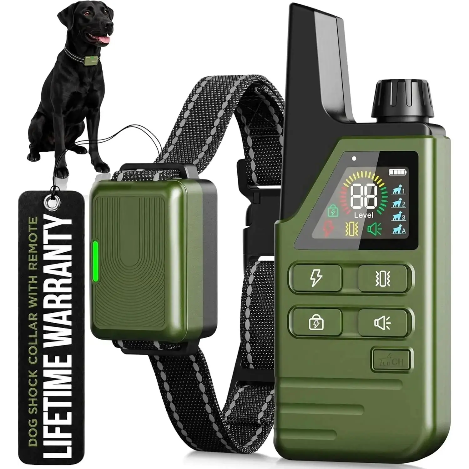 Dog Training Collar with Remote, 4500FT Range, Beep & Vibration, IPX7 Waterproof Receiver, Rechargeable Collar for Small to Large Dogs, Field Training
