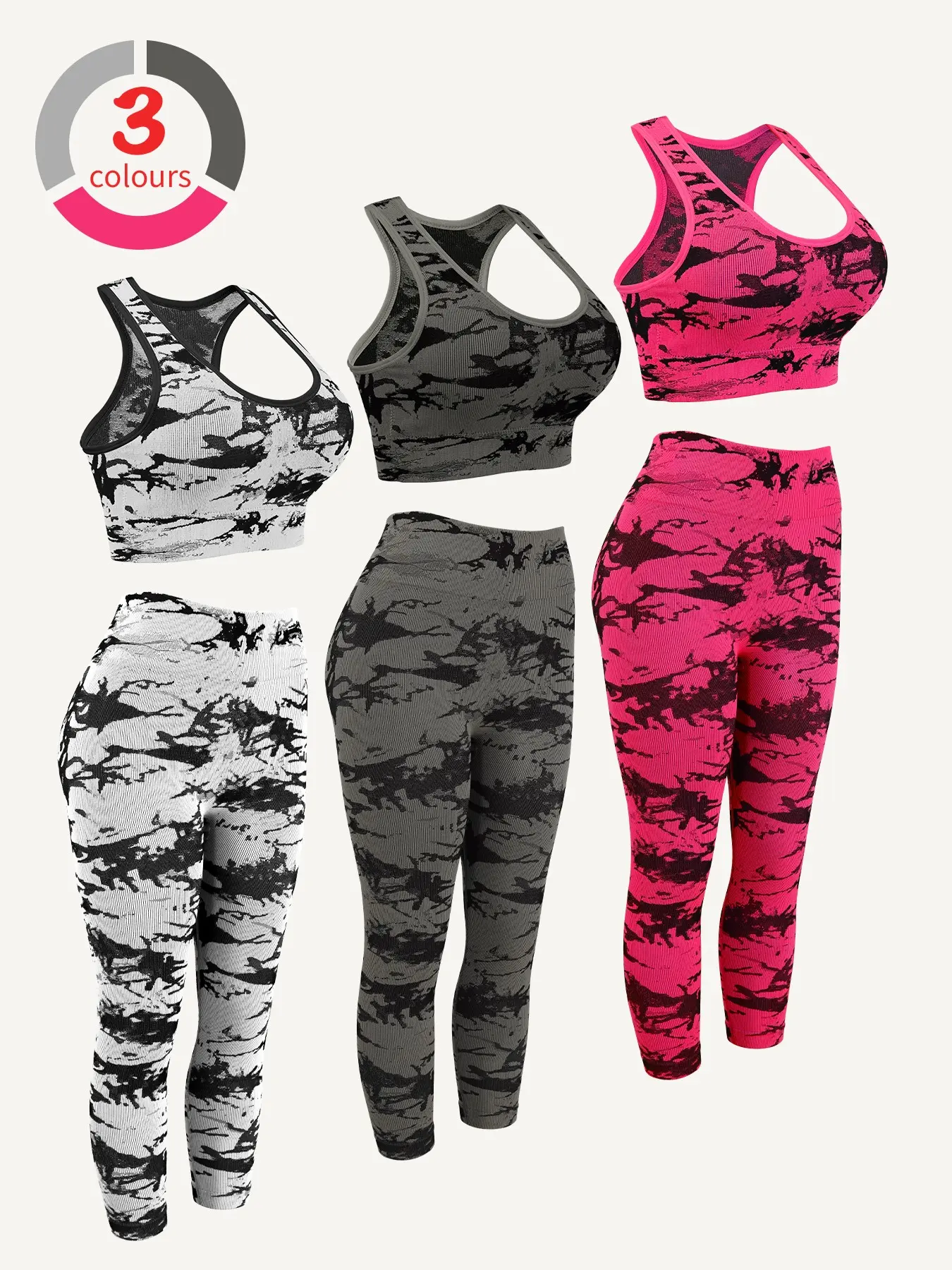 Women's Sportswear Set, Workout Sets, High Waist Tummy Control Bralette, Butt Lifting Long Pants, Ideal for Outdoor Activities, Yoga, Parties, Exercise Clothing Set