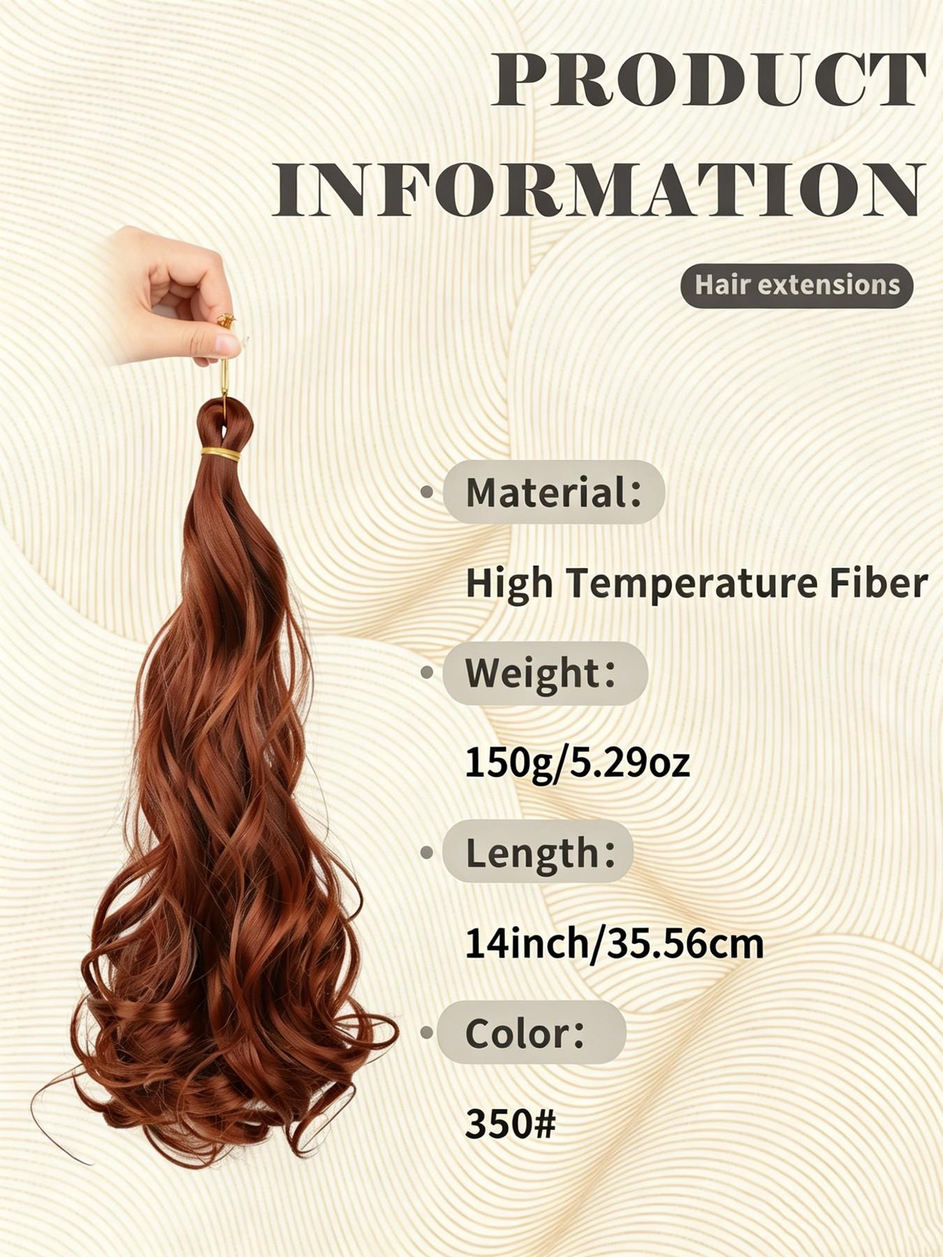 14 Inch Synthetic French Curly Crochet Hair, Heat Resistant Loose Water Wave Braiding Hair Extensions, Ginger Orange Wavy Curls for Women Daily Party Holiday, Synthetic Hairpiece