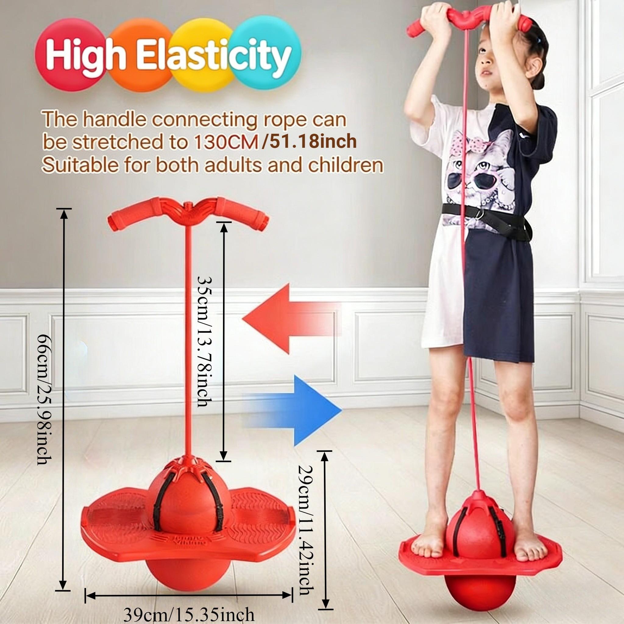 Bouncing Ball With Handle Pump, Balance Platform Bouncy Jump Pogo Ball, High Jump Trick Board Pogo Bouncing Ball, Safe and Fun Pogo Stick, Improves Balance & Coordination for Indoor Outdoor, Inflatable Fitness Toy Gift,for Balance/Coordination/Fitness