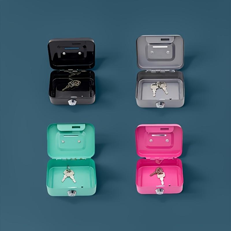 Metal Lock Storage Box with Key Lock, Safe Cash Coin Holder, Office Money Box, Secure Container for Keys and Coins