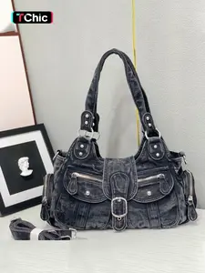 Designer Denim Handbags for Women, Hobo Tote Bag, Crossbody Denim Purses, Blue Jean Shoulder Bag, Stylish and Durable