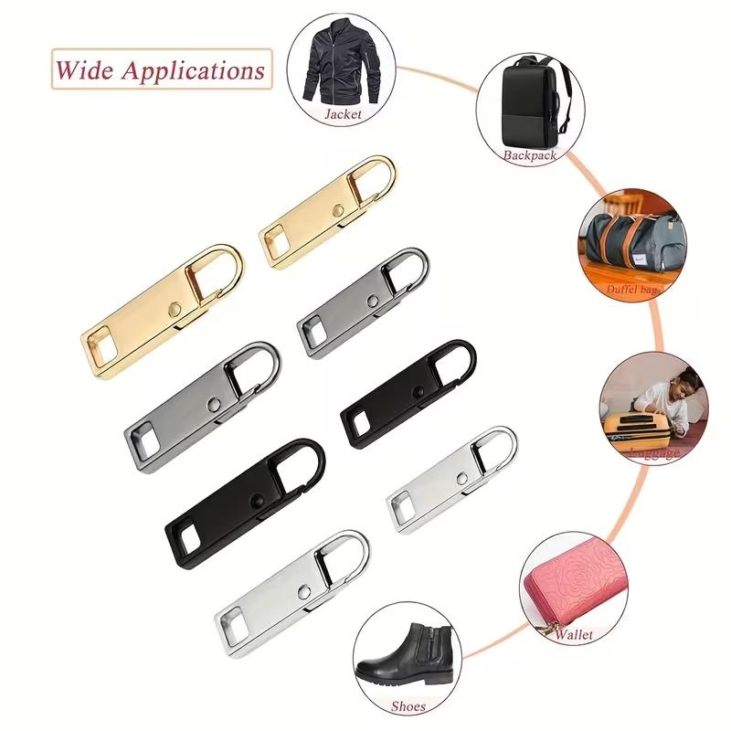 Durable Metal Zipper Replacement Parts, Universal Fit Fixing Accessories for Bags Luggage Clothes, Easy Install Repair Kit