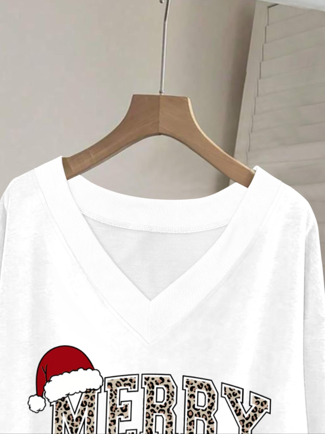 Women's Christmas Print V-Neck Long Sleeve Hoodie Set, Fitted Skinny Pants, Casual Fall & Winter, Multi Color Options, Matching Clothing Set