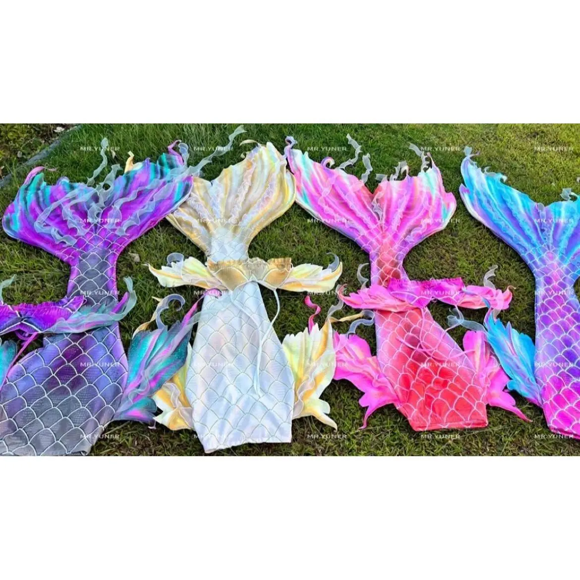MRYUNER Yuner Ultralight Water Ripple Stamping Mermaid Mahina Swimming Diving Tail Costume Ice
