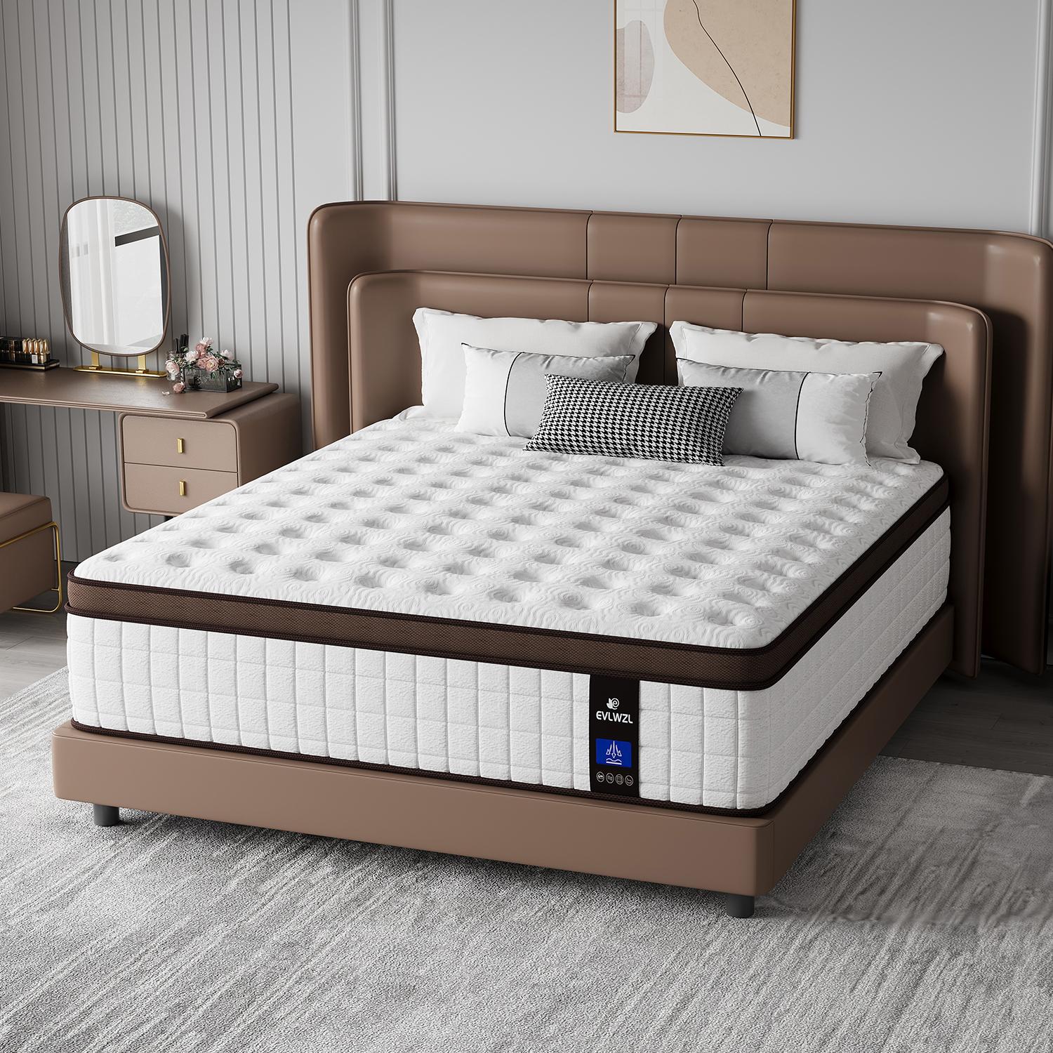 【miyedao】8/10/12/14 Inch Twin, Full, Queen, King Mattress Memory Foam And Spring, Hybrid MattressMedium Firmness, Lumbar Support, For Home Rooms Hotels, Boxed Halloween ChristmasGift Furniture Ergonomic mattress queen size mattress