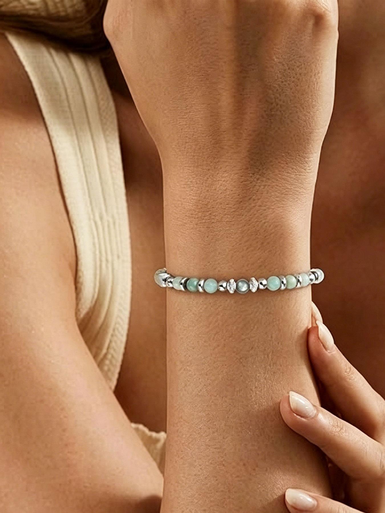 Colorful Imperial Jade Stainless Steel Bead Bracelet, a graduation gift for the Class of 2026, an inspirational graduation bracelet, suitable for both men and women, perfect for Mother's Day, birthdays, Christmas, Valentine's Day, and graduation.