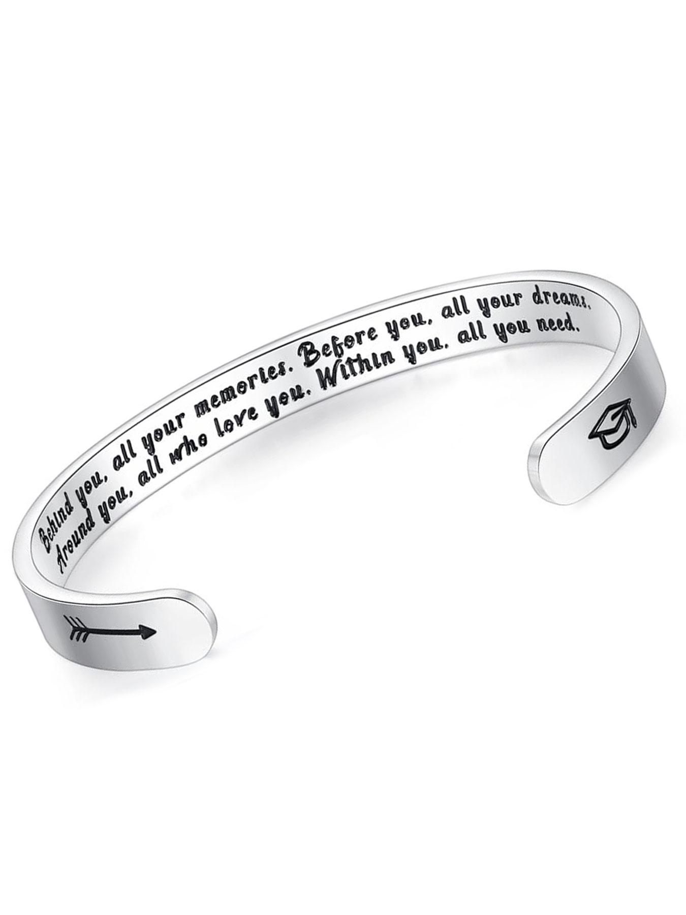 Personalized bracelet for teenagers/women, adjustable bracelet, inspirational jewelry gift, graduation gift, suitable for daughters/mothers/friends, appropriate for junior high, high school, and university students.