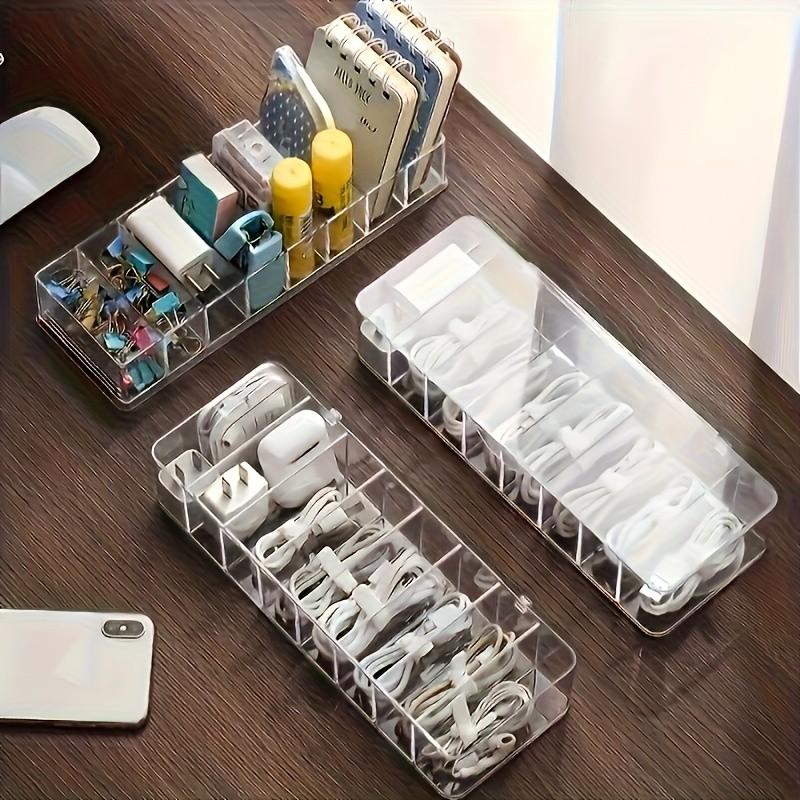 Multi-Layer Storage Organizer, Large Capacity Dustproof Box, Desktop Data & Phone Charging Cable Management Solution, Year-Round Use