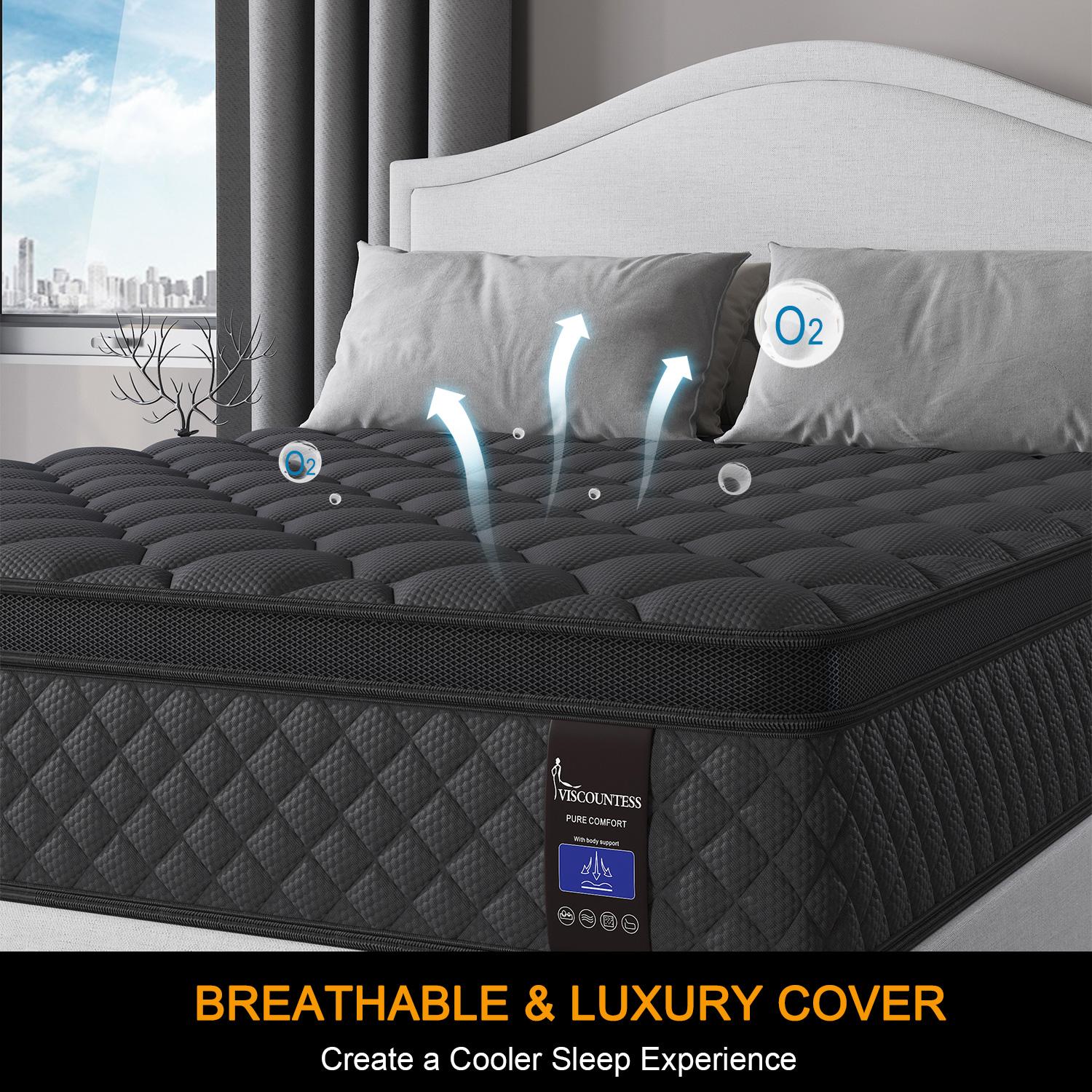 12/14 Inch Twin Full Queen King Size Mattress in a Box,Memory Foam Hybrid Mattress with Individual Pocket Spring for Motion Isolation & Silent Sleep&Lumbar Support & Pressure Relief,Medium Firm