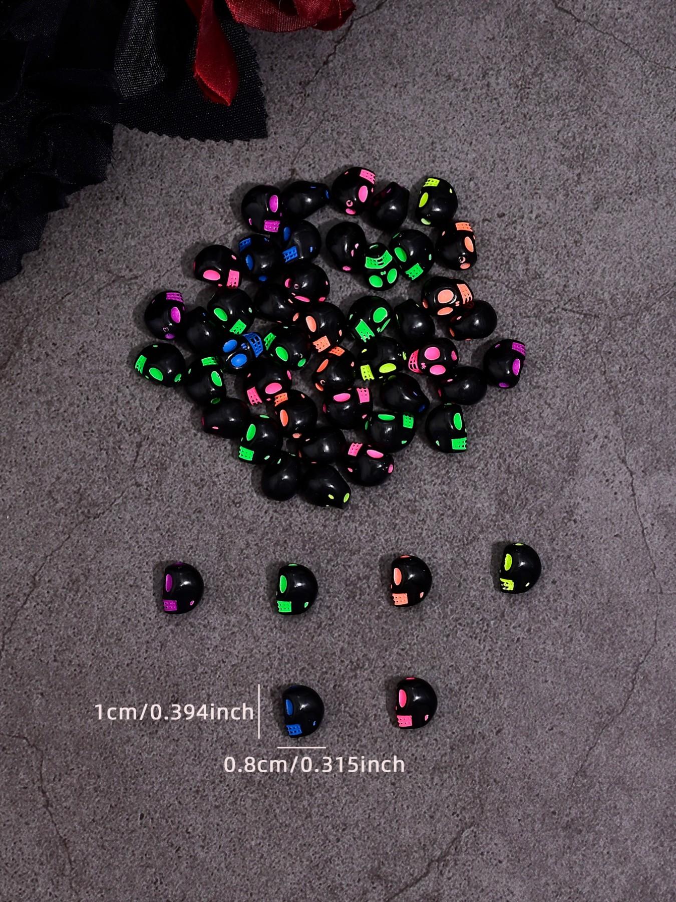 50 Punk Skull Beads for DIY Jewelry Making, Perfect for Earrings, Necklaces, Bracelets, Phone Chains, Halloween Accessories