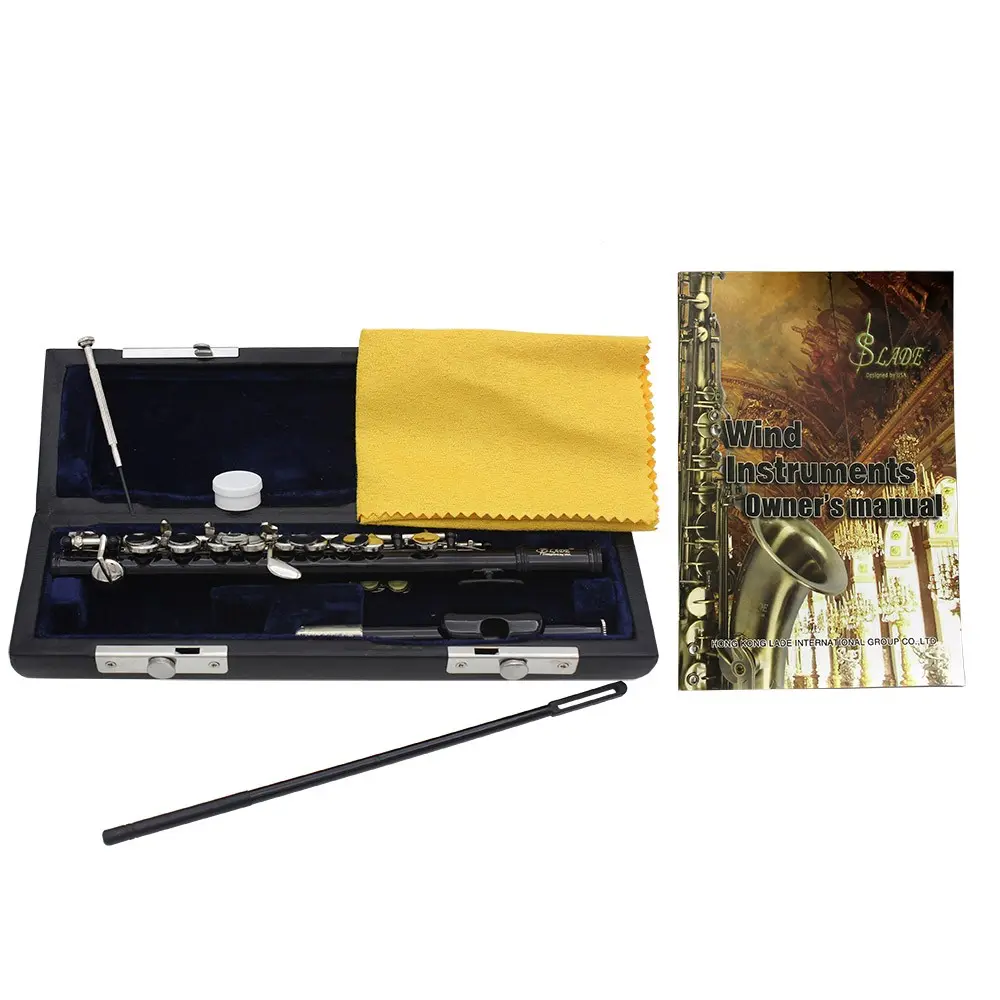 Slade C Flute, Brass Professional Woodwind Instrument, Leather Case Included, Ideal for Music Learners, School Bands, Home Practice