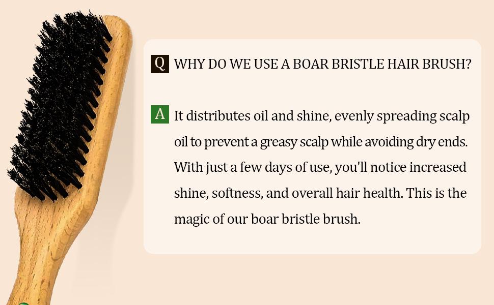 【Spring Glow-Up】Boar Bristle Hair Brush Slick Back Hair Brush for Smoothing Baby Hairs- Wooden Hair Brush for Men Women Combs Hairstyles Natural Care Health Grooming