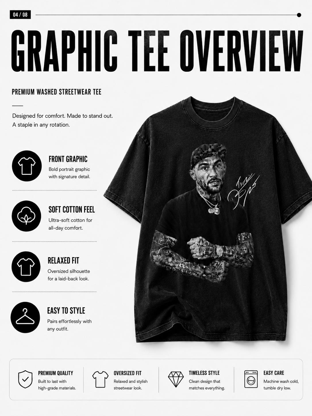 Men's Dustin Poirier "It's Gonna Be Bad" Slogan T-Shirt - Short-Sleeve, Raw Wash, Breathable Soft Tshirt, Minimalist, Sporty Chic, Round Neck, Casual Fit for Men & UFC Fans