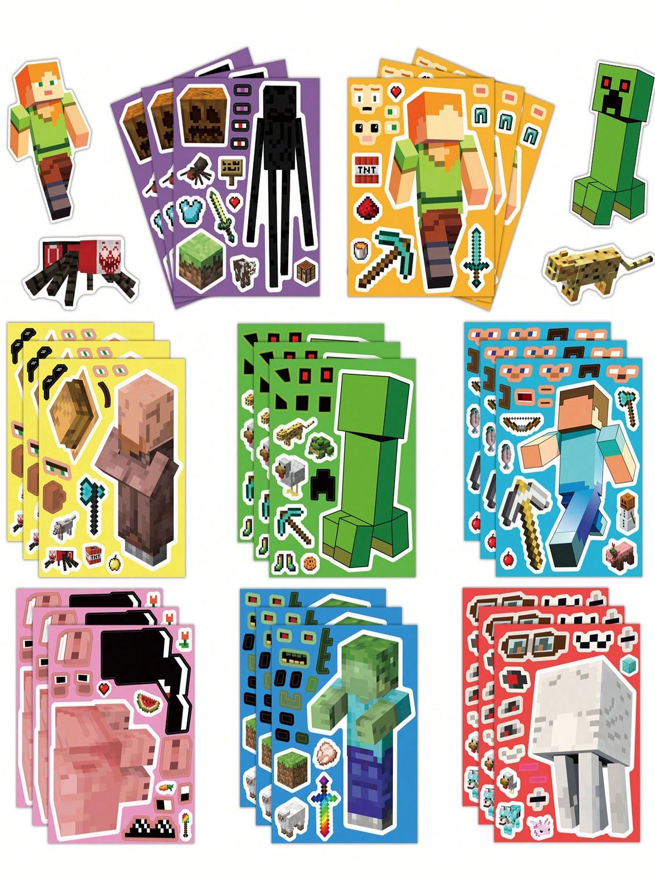 Pixel War Theme DIY Sticker Set, Notebook, Water Cup, Luggage, Phone Case, Creative Face Change Stickers, Perfect Gift for Friends