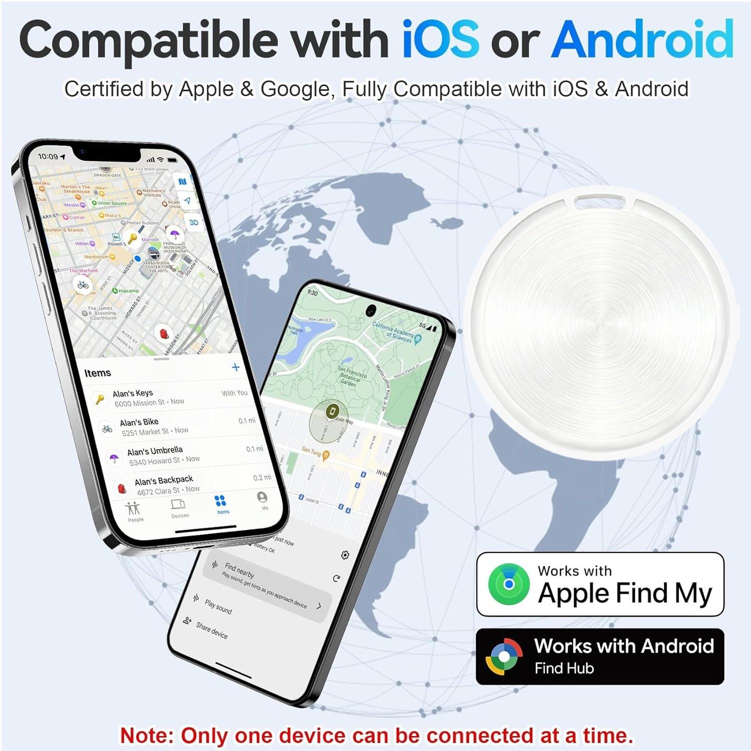 Smart Key Tracker Compatible with iOS and Android, Mini Electronic Tracking Device for Keys and Bags, Wrist Style Batteries Included