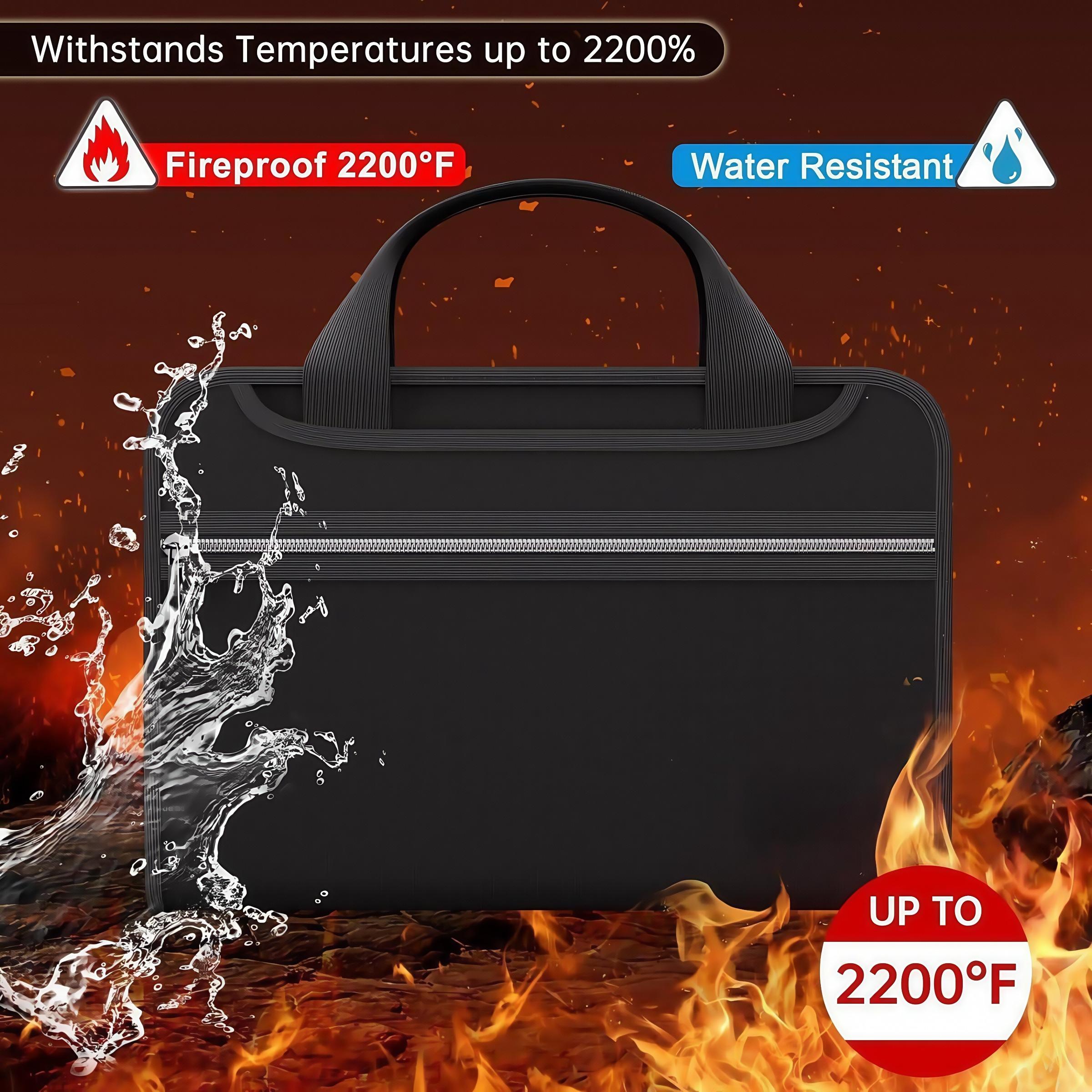 Fireproof Document Bag, Multi-Functional Fire Resistant File Organizer, Safe Storage for Important Documents & Certificates, Fireproof File Folder