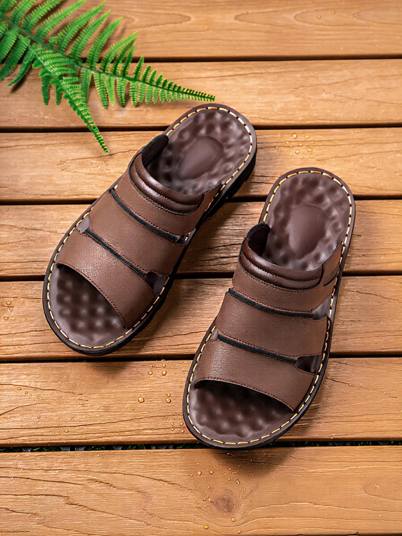 Classic Men's Slip-On Sandals, Flexible Sandals, Multi-Strap Design for Support and Flexibility, Ideal for Outdoor Adventures, Travel, or Casual Office Use