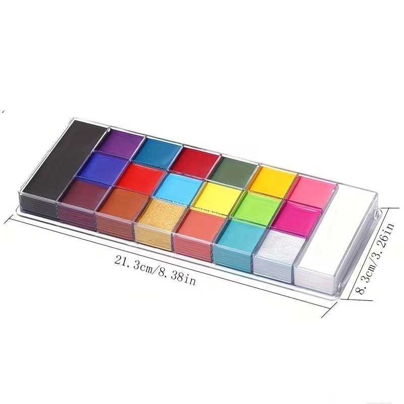 20 Color Oil-Based Face Paint Set, Ideal for Body Art, Stage Makeup, Halloween, Christmas Cosmetics, Versatile and Vibrant