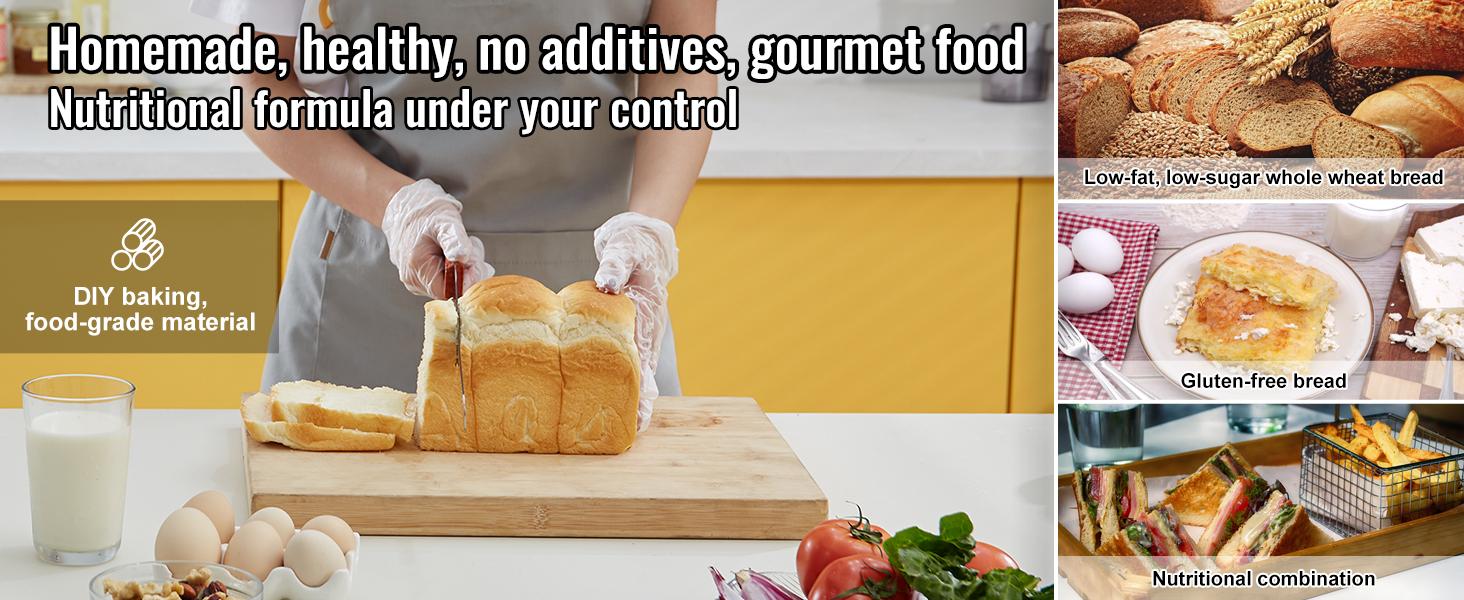 VEVOR Bread Maker, 15-in-1 3LB Dough Machine, Nonstick Ceramic Pan Automatic Breadmaker with Gluten Free Setting, Whole Wheat Bread Making, Digital, Programmable, 3 Loaf Sizes, 3 Crust Colors, White