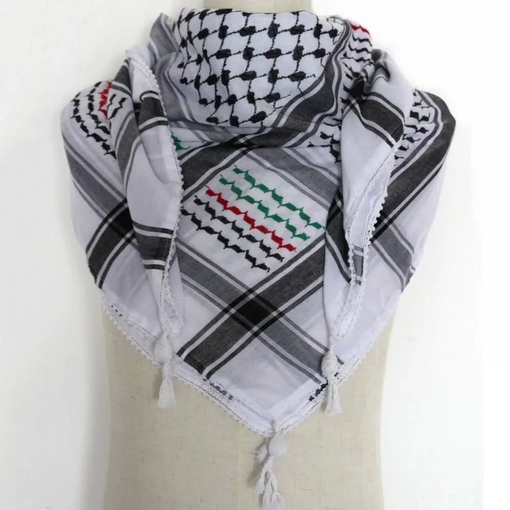 Tactical Scarf Hunting Shemagh Scarf  Outdor Sports Desert Keffiyeh Head Neck Scarf Arab Wrap with Tassel Cycling Camping Scarf