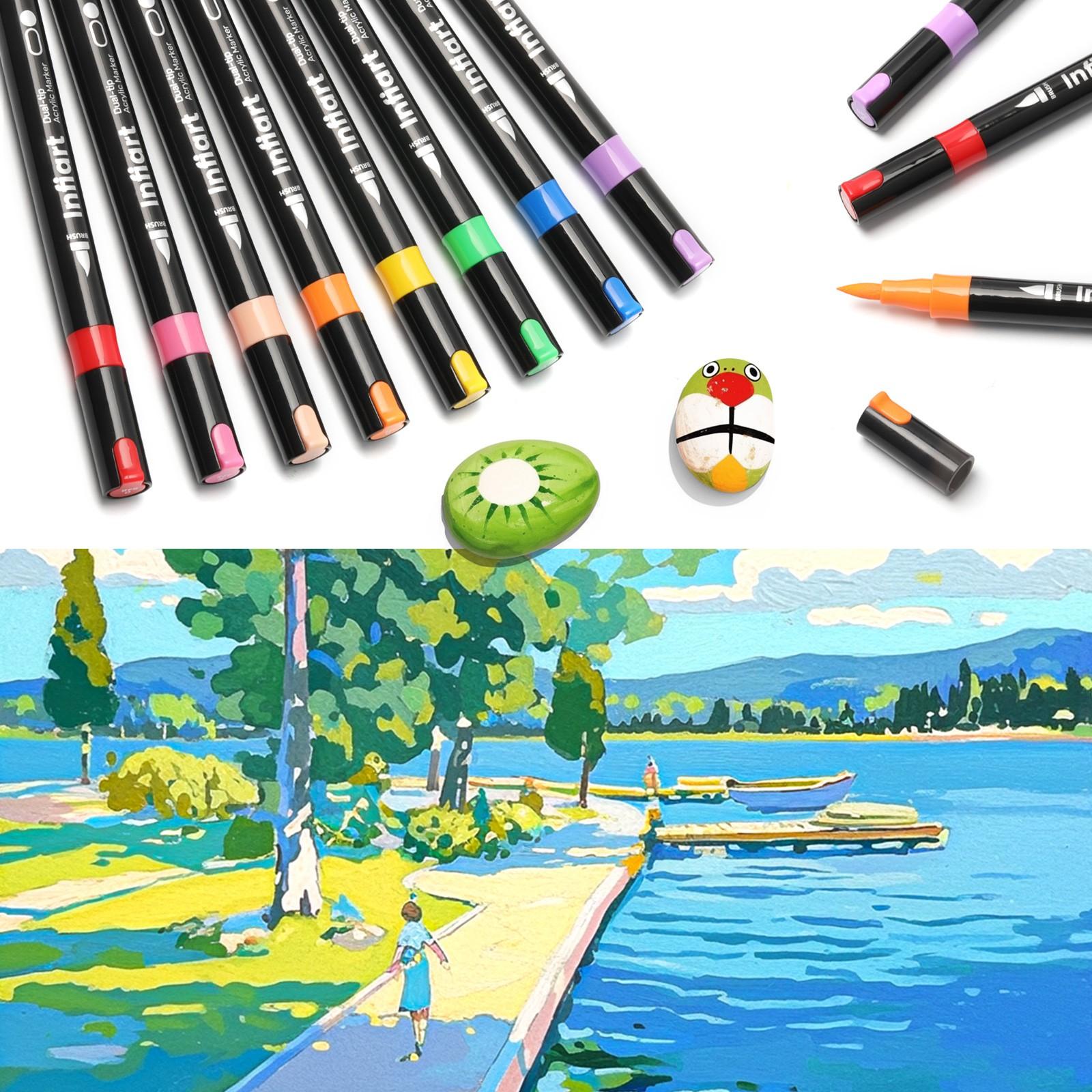 Dual-Ended Marker Pen Set, Multiple Sizes, Non-Transparent Layering, CD Cloth Bag, Watercolor Pens, DIY Hand Drawing, Graffiti Pens