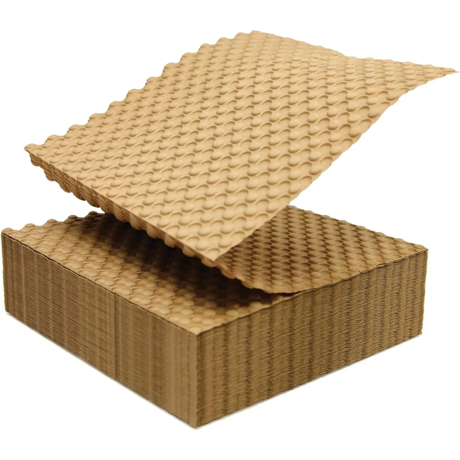 Paper Bubble Wrap Sheets for Packing, Moving, & Shipping - 12" x 12" x 250' - Eco-Friendly Kraft Bubble Paper - Recyclable Cushioning Wrap - Made in the USA (01913)