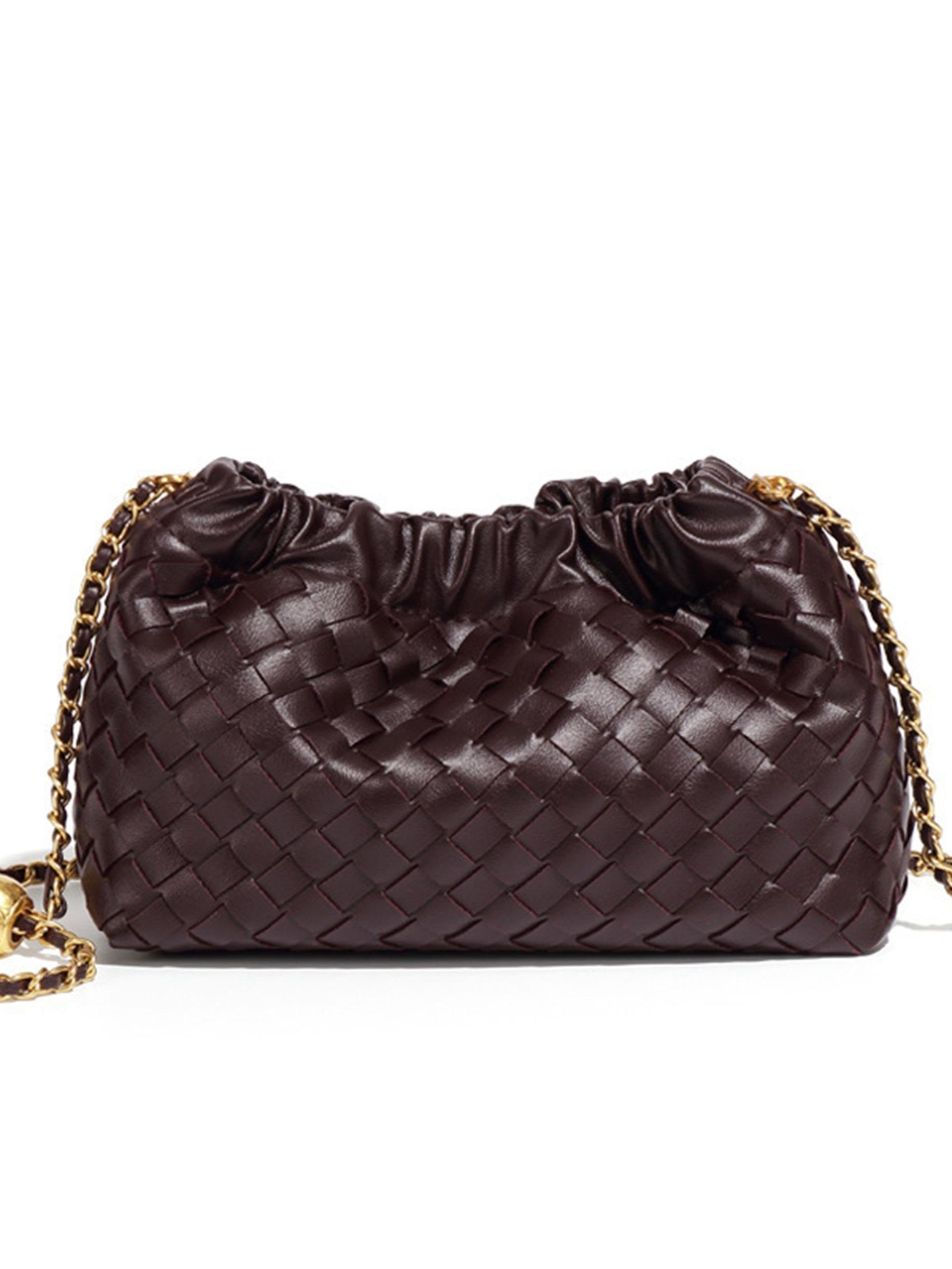 New Cloud Design Handmade Woven Chain Shoulder Bag, Simple Fashion Crossbody Backpack for Women, Unique Style Daily Use