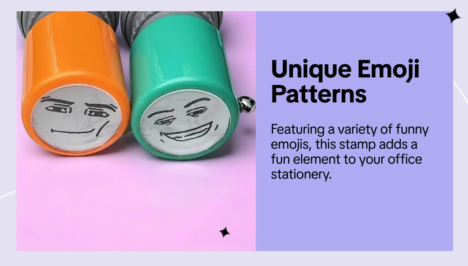 Emoji Pattern Stamp, Plastic 1/2 Count Cute Funny Variety of Emojis Emoji Stamp, Office Stationery & Supplies for Daily Office Use, Label & Instruction Seals