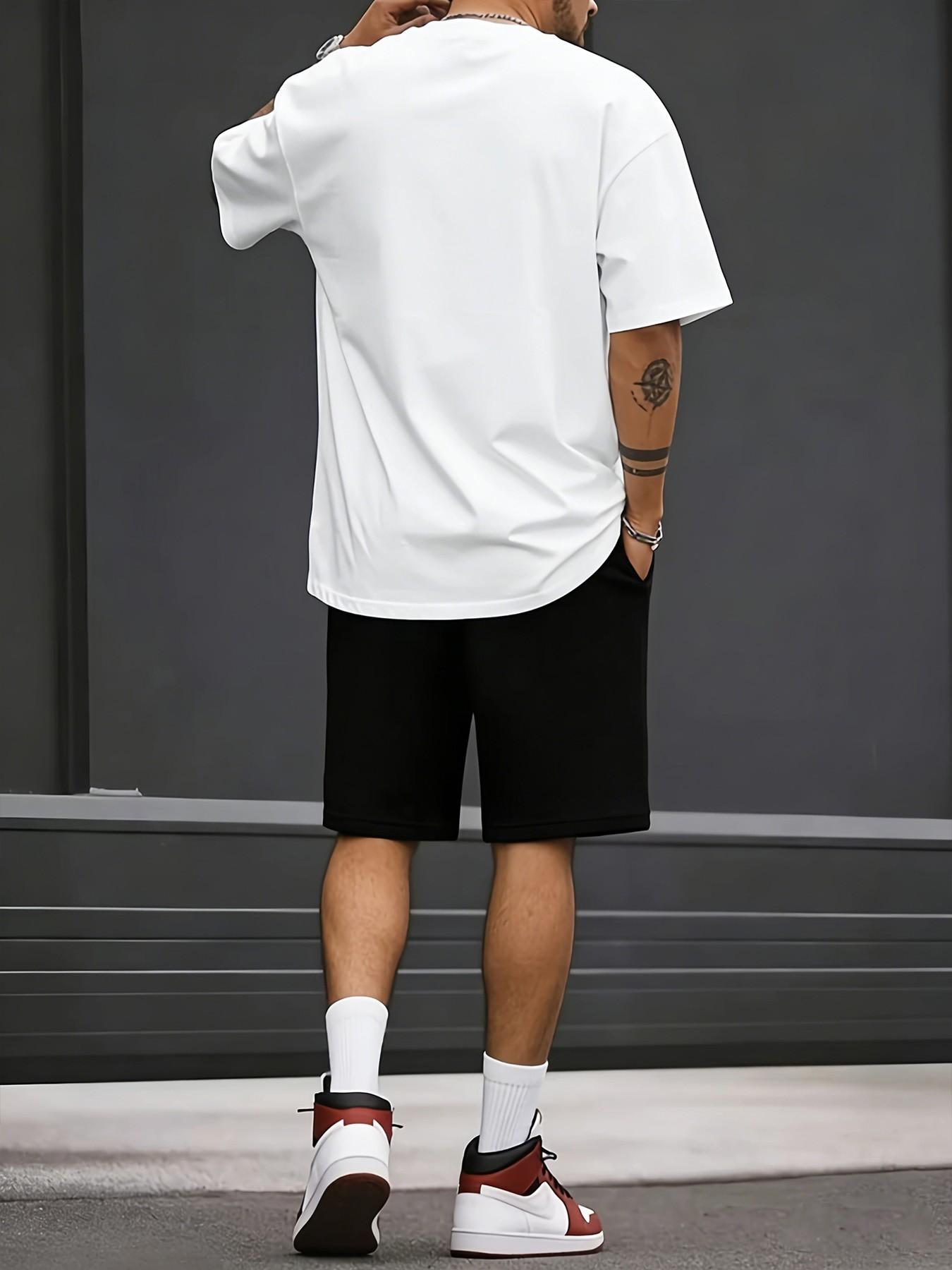 Men's Summer 2-Piece Set: Mamba Mentality 8:24 Graphic T-Shirt & Drawstring Shorts - Vintage Basketball Streetwear (Perfect for Gym & Casual Wear) - "Legends Are Forever" Edition