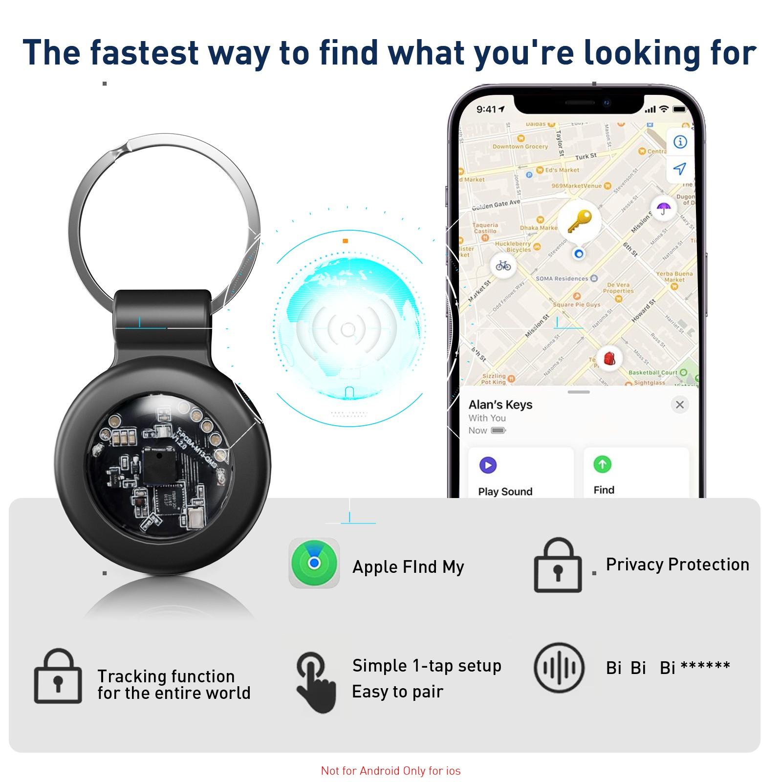 1/2/4pcs Transparent Vehicle Locator with High-Quality Keychain Case, Global Tracking, Supports Apple Find My, Fits Cars Bikes Motorcycles Pets Luggage