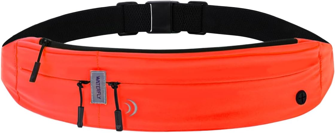 WATERFLY Slim Running Belt Fanny Pack for Women Men Phone Holder Runners Pouch Waist Belt for Workout Jogging Multifunctional Sports Bag water-resistant Outdoor Gear SpringStatements