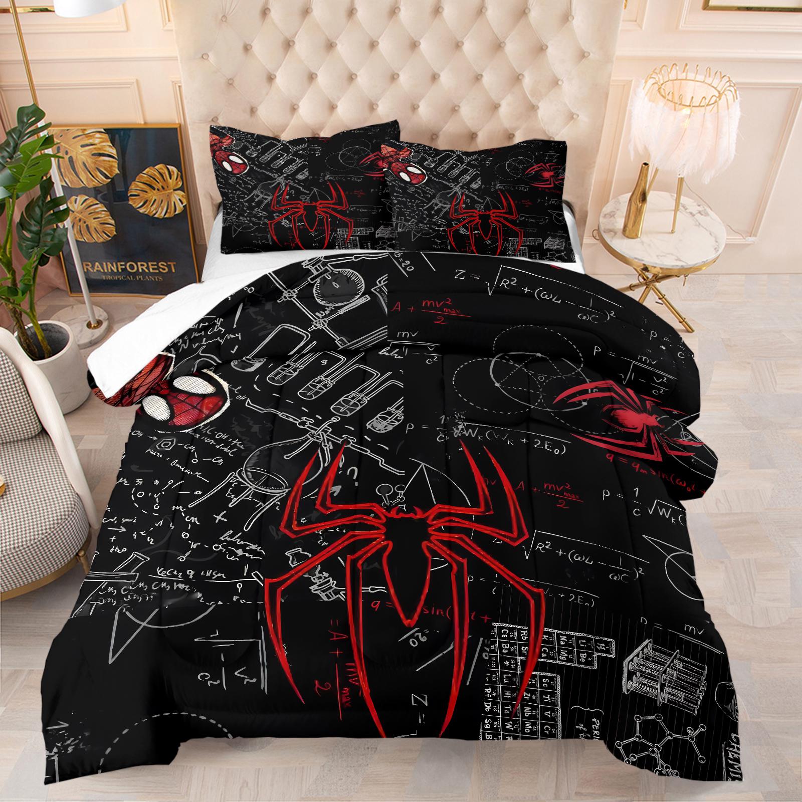 Spider-Man Patterned Bedding Set, Including 1 Duvet Cover And 1 Or 2 Pillowcases Without Pillow Inserts, Bedroom Decoration Gift