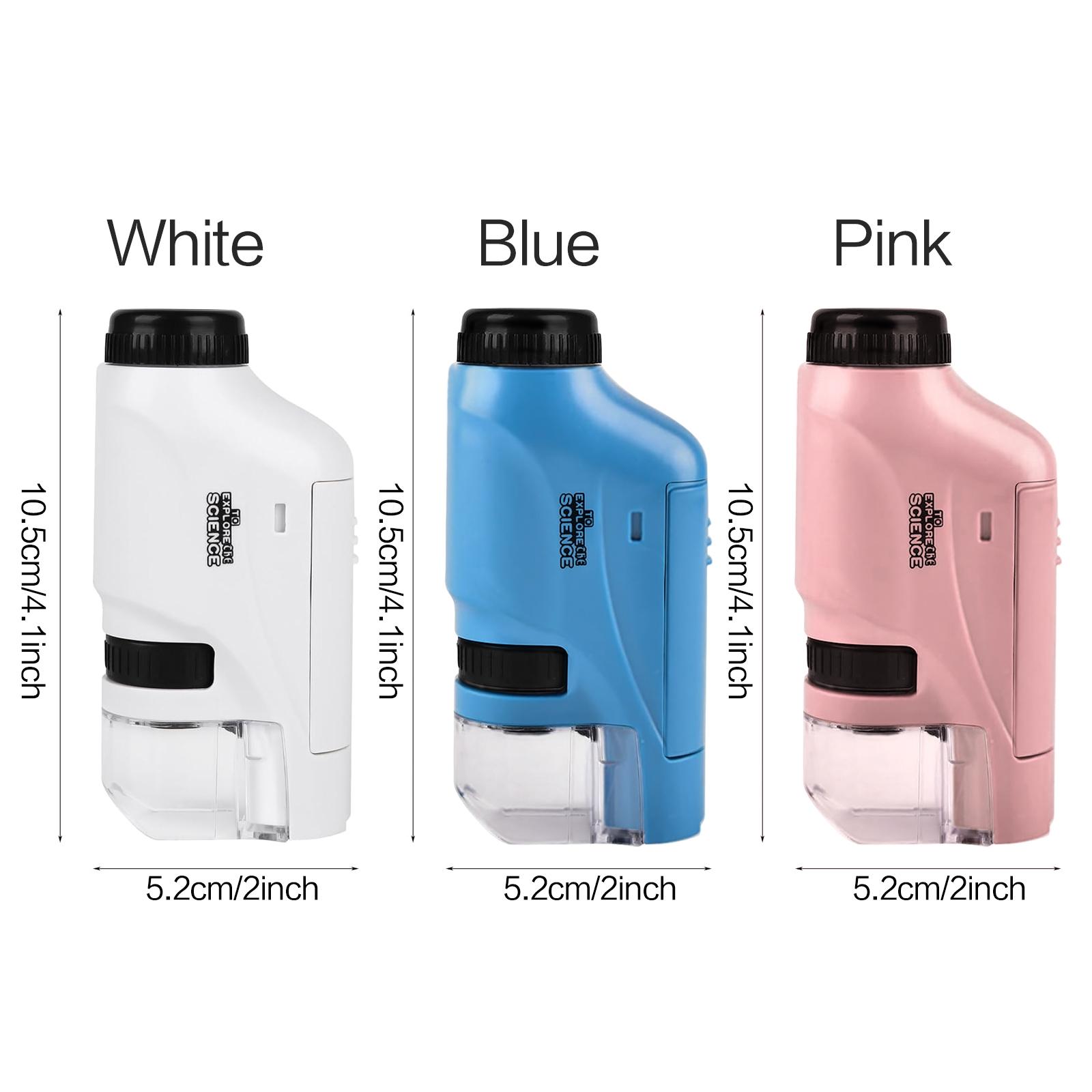 Portable Handheld Microscope, 1 Count Batteries Required 60X-120X Mini Pocket Microscope with LED Light, High Definition Microscope for Preschool Home Study, Visual Learning Tools