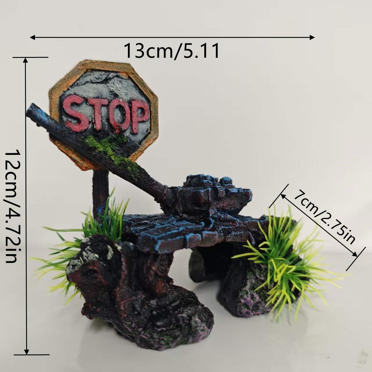 Realistic Tank Aquarium Decoration, Fish and Shrimp Hideout, Breeding Cave Box, Durable Habitat Accessory, Stop War Design