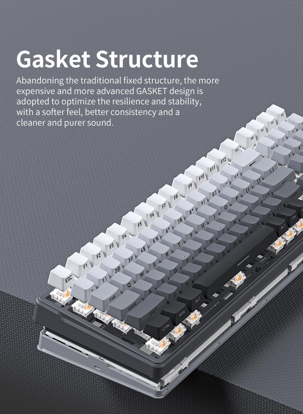 Zifriend ZT99 Mechanical Creamy Keyboard 99 Keys With NumPad, Gasket Structure Gradient Side-Engraved, RGB Light, Hot-Swappable 3/5 Pin Switches, Gaming & Office Keyboard with Driver Support, Tiktokshopblackfriday, Christmas