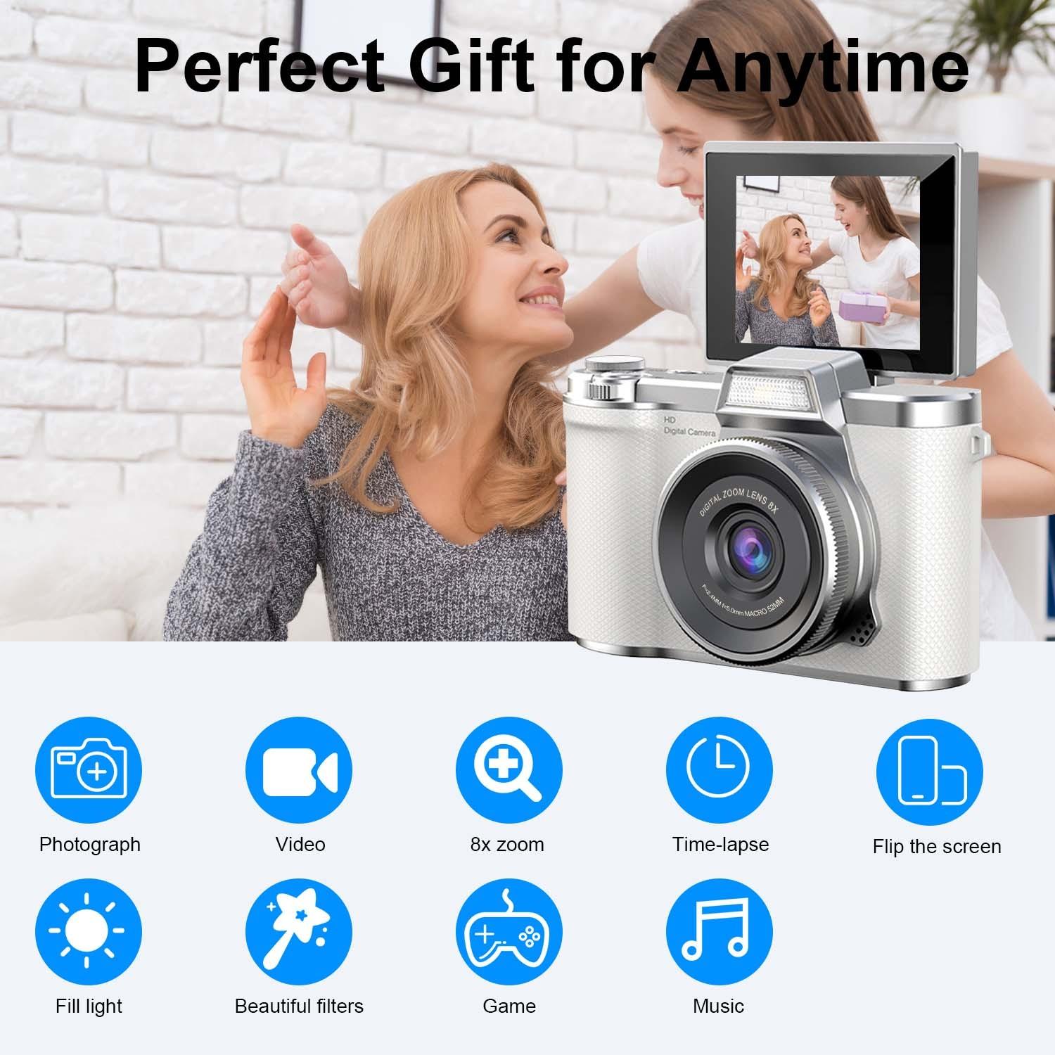 Fashion Vintage Digital Portable Camera High Resolution Portable Design for Social Media Content Creation Small Video Recording USB Charging