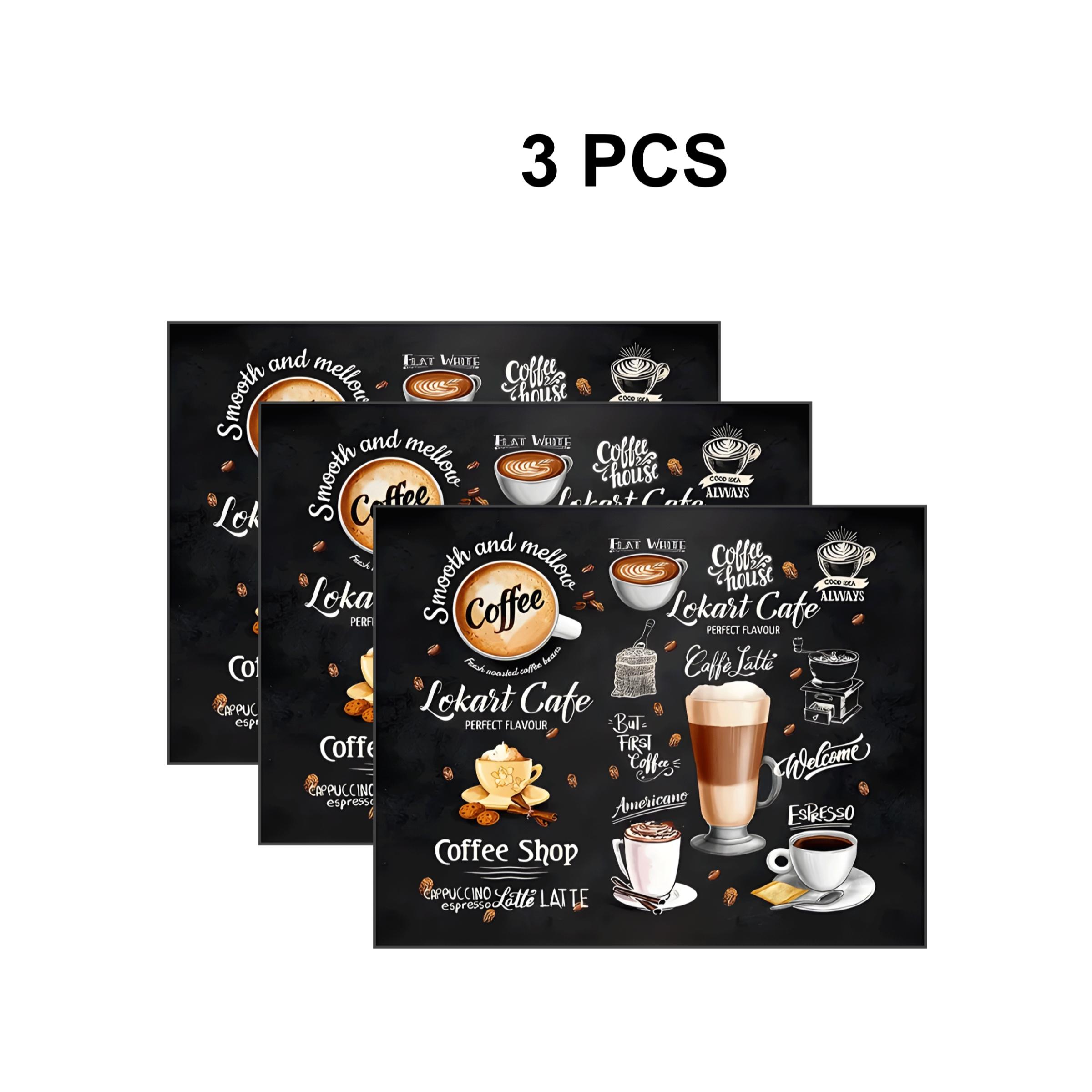 Coffee Theme Pattern Kitchen Countertop Mat, 1 Count  Non-slip Coffee Machine Mat, Absorbent Kitchen Countertop Mat, Kitchen Decor, Housewarming Gift, Coffee Table Mat