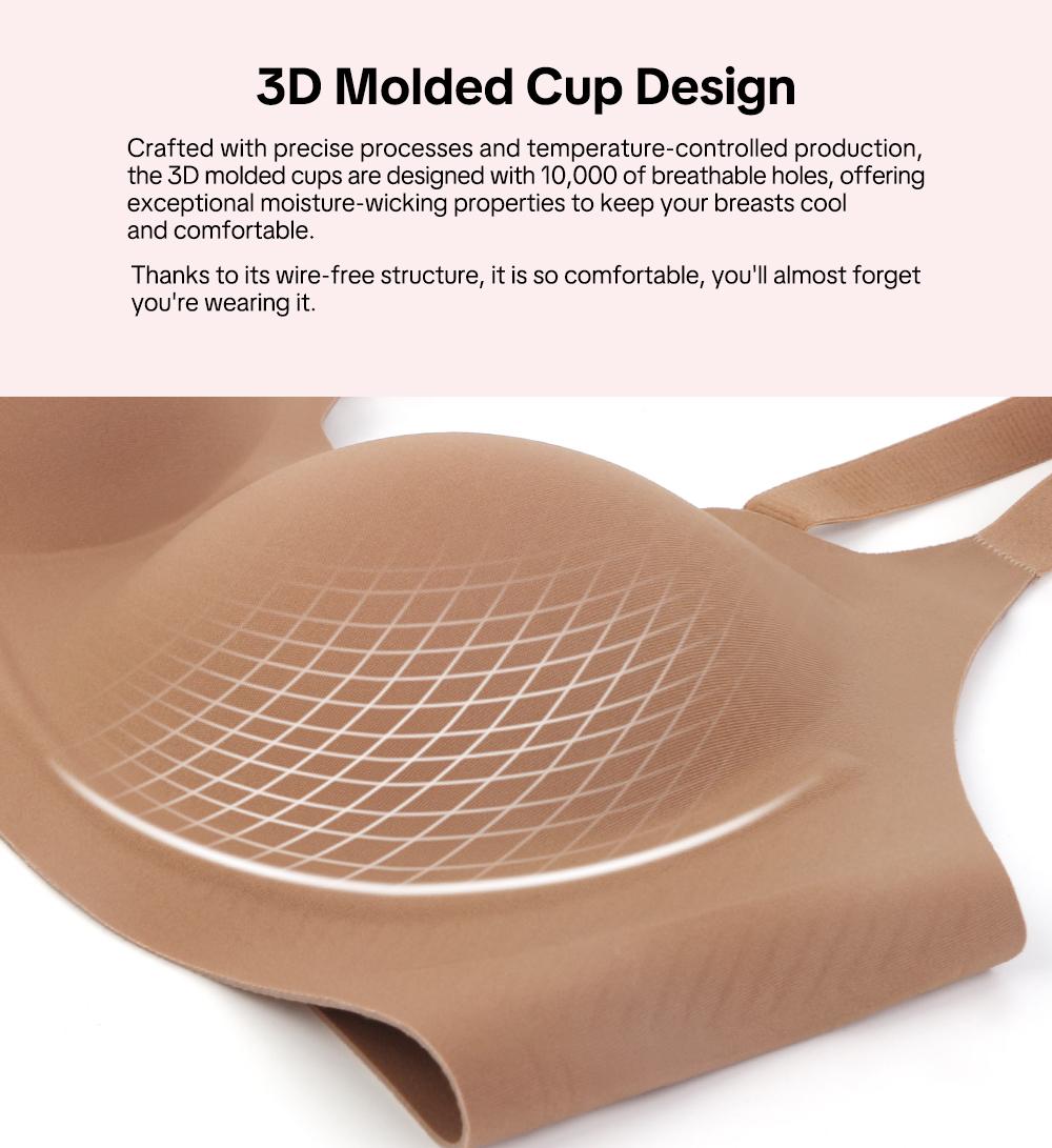 HSIA Elle AllDay Comfort Wireless Buttery Soft Jelly Seamless No Underwire Full Coverage Supportive T-shirt Bra Everyday Bra